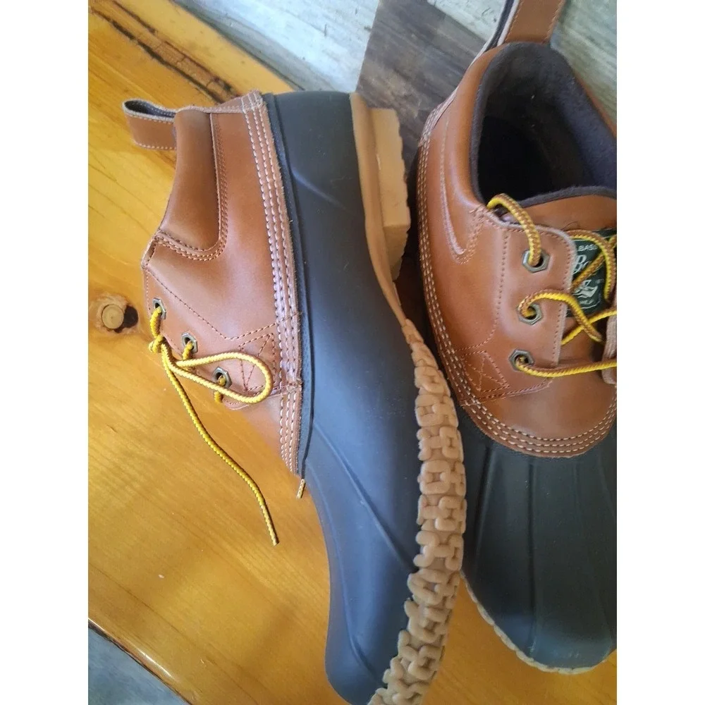 G. H. Bass Huey Men's Leather Rubber Duck Boots Rain Boot Ankle Waterproof 12M